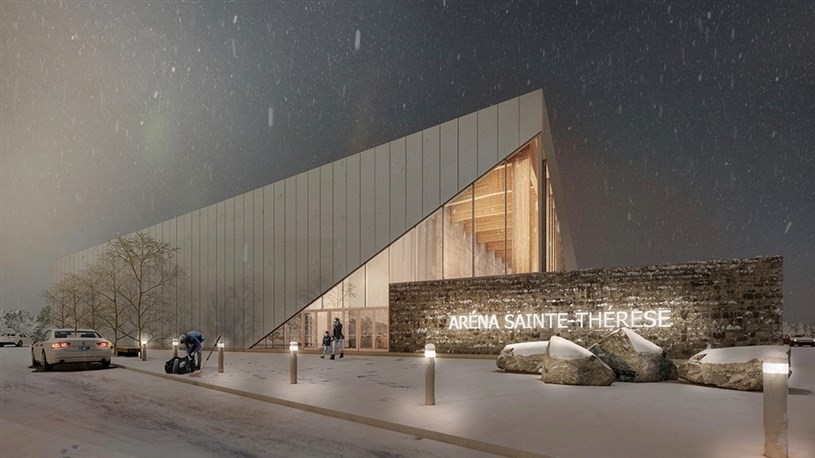 Exterior view of Aréna du Collège Lionel-Groulx in Sainte-Thérèse, Quebec