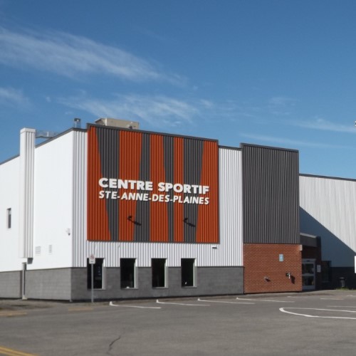 Exterior view of Centre Sportif Ste-Anne-des-Plaines, Quebec sports and events arena 
